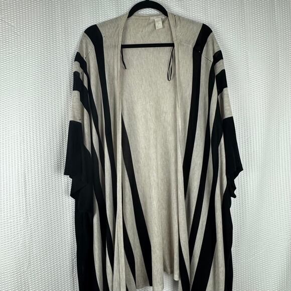 H & M Womens Open Short Sleeve Cardigan Black Khaki Medium Large Casual Workwear - Picture 2 of 8